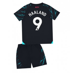 Manchester City Erling Haaland #9 kläder Barn 2023-24 Tredje Tröja Kortärmad (+ korta byxor)